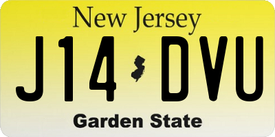 NJ license plate J14DVU