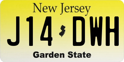 NJ license plate J14DWH