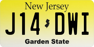 NJ license plate J14DWI