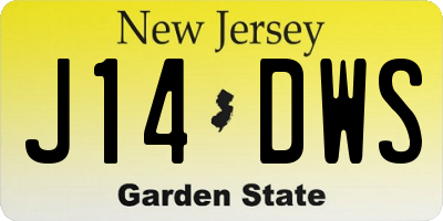 NJ license plate J14DWS