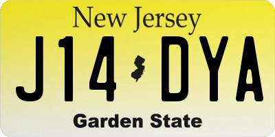 NJ license plate J14DYA