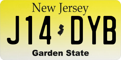 NJ license plate J14DYB