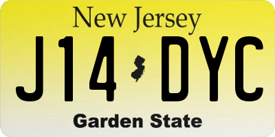 NJ license plate J14DYC