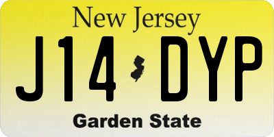NJ license plate J14DYP