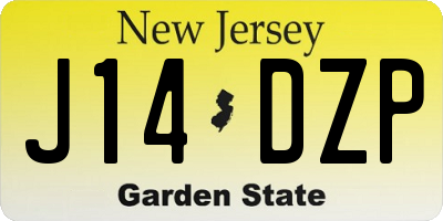 NJ license plate J14DZP