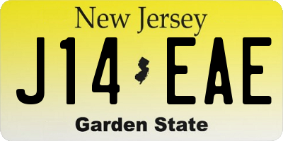 NJ license plate J14EAE