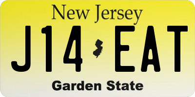 NJ license plate J14EAT