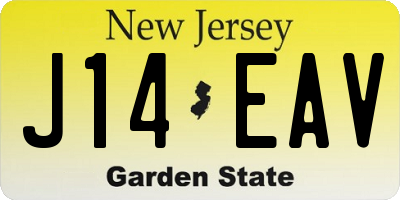 NJ license plate J14EAV