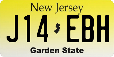 NJ license plate J14EBH