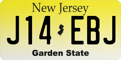 NJ license plate J14EBJ