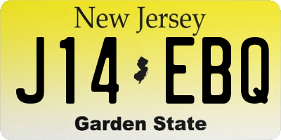NJ license plate J14EBQ
