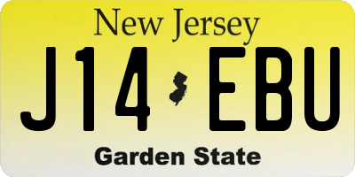 NJ license plate J14EBU