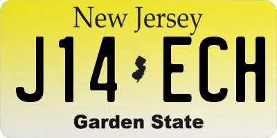 NJ license plate J14ECH