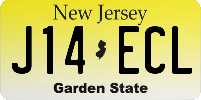 NJ license plate J14ECL