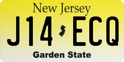 NJ license plate J14ECQ