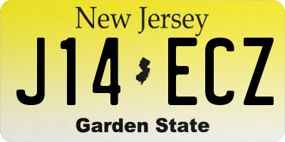 NJ license plate J14ECZ