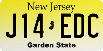 NJ license plate J14EDC