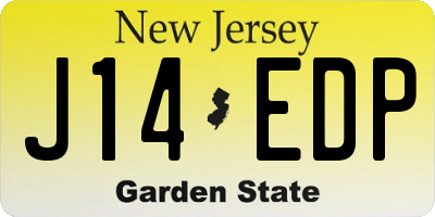 NJ license plate J14EDP