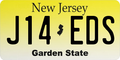 NJ license plate J14EDS