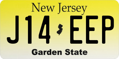 NJ license plate J14EEP