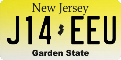 NJ license plate J14EEU