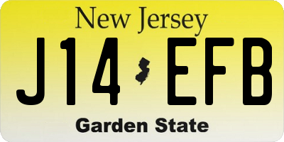 NJ license plate J14EFB