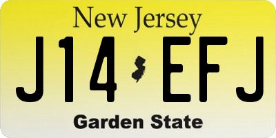NJ license plate J14EFJ