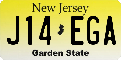 NJ license plate J14EGA