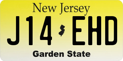 NJ license plate J14EHD
