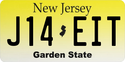NJ license plate J14EIT