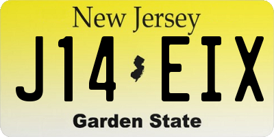 NJ license plate J14EIX