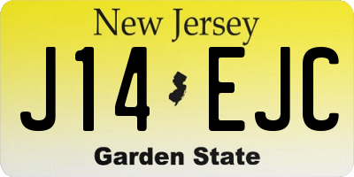 NJ license plate J14EJC