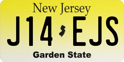 NJ license plate J14EJS