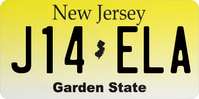 NJ license plate J14ELA