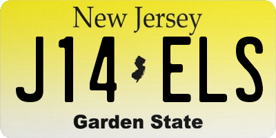 NJ license plate J14ELS