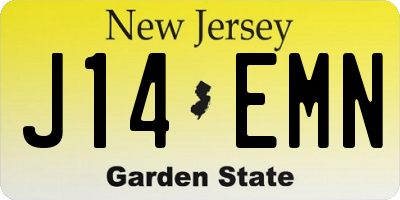 NJ license plate J14EMN