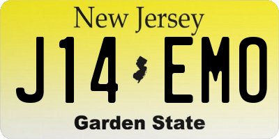 NJ license plate J14EMO