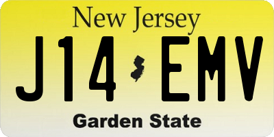 NJ license plate J14EMV