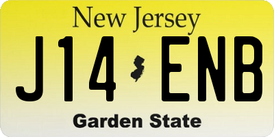 NJ license plate J14ENB