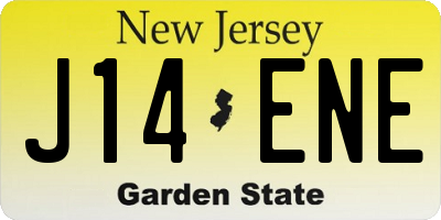 NJ license plate J14ENE