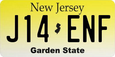 NJ license plate J14ENF