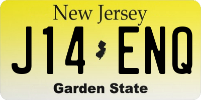 NJ license plate J14ENQ