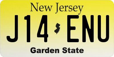 NJ license plate J14ENU