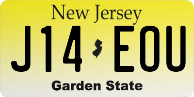 NJ license plate J14EOU