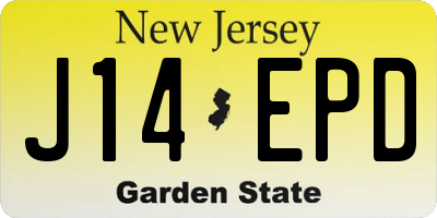 NJ license plate J14EPD