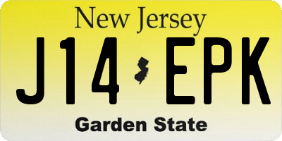 NJ license plate J14EPK