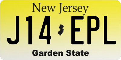 NJ license plate J14EPL