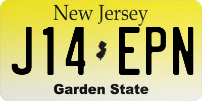 NJ license plate J14EPN