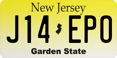 NJ license plate J14EPO