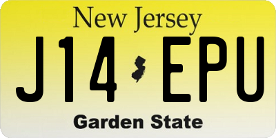 NJ license plate J14EPU